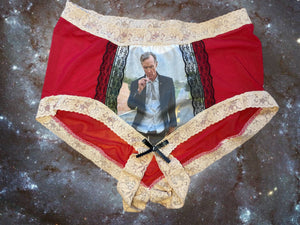 BILL NYE•Sheer Red• Crotchless•High Waisted